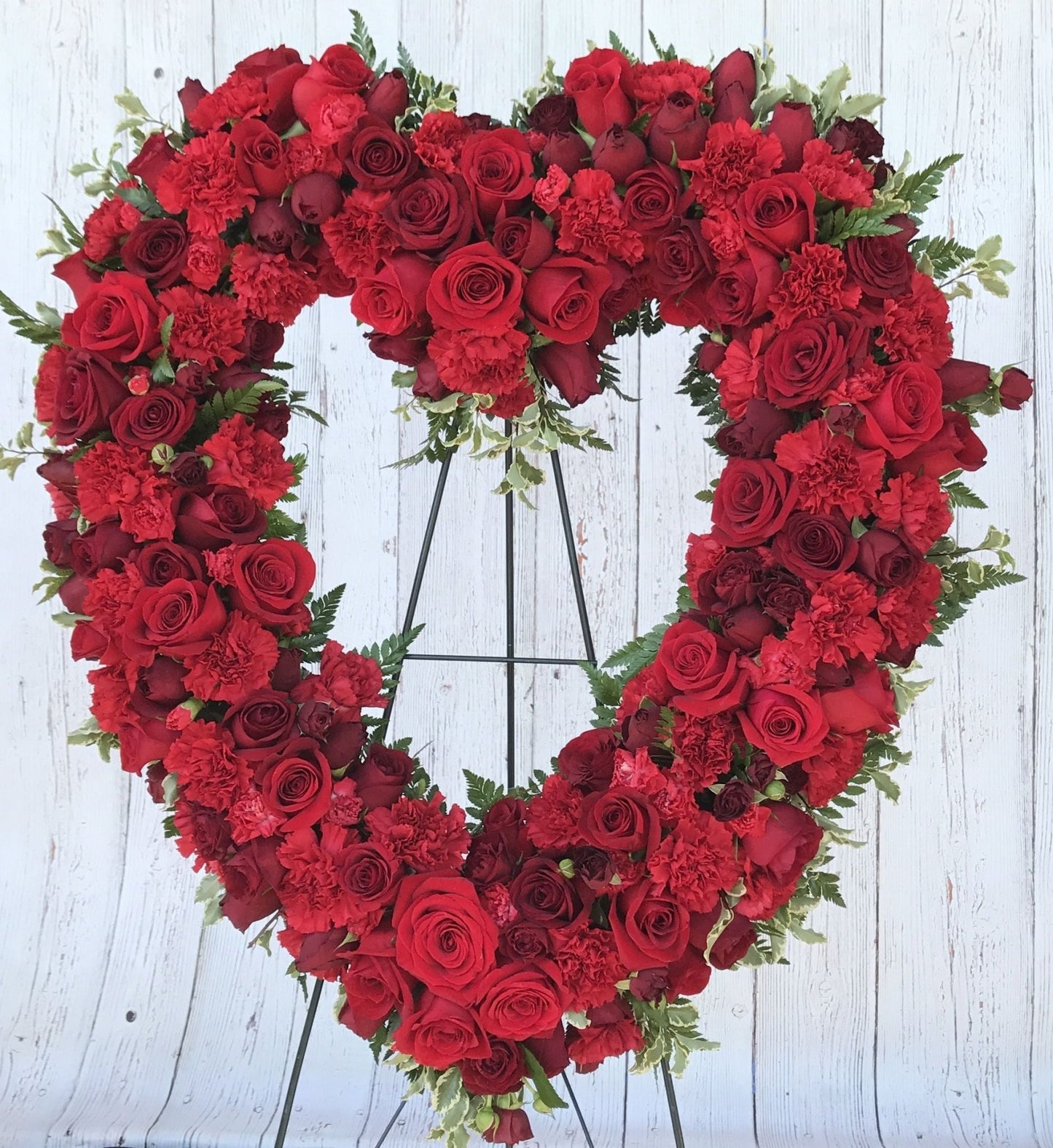 Open Heart Arrangement in Red