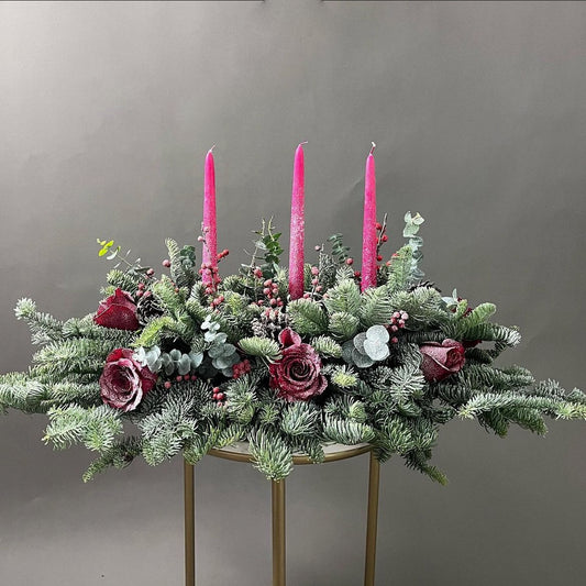 Frosted Roses Centerpiece