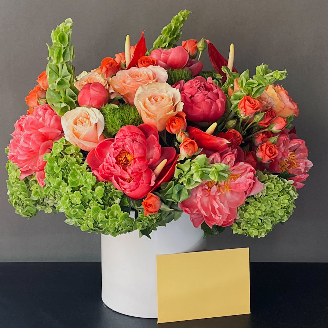 "Happy Me" Flower Arrangement in a White Vase