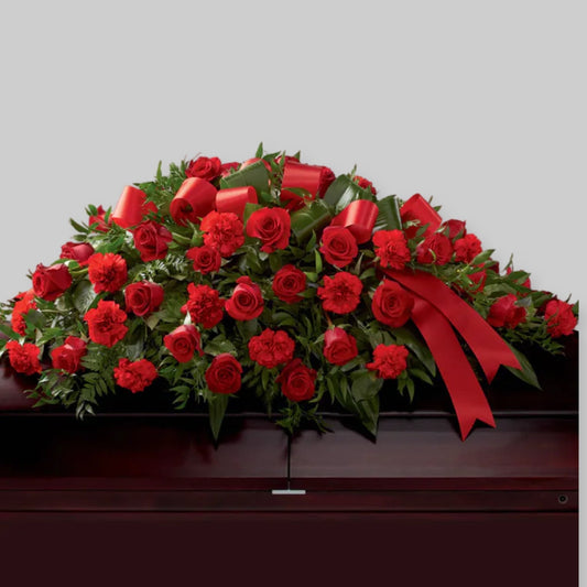 Half Casket Cover in Red