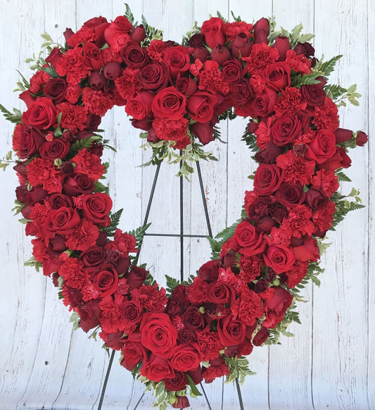 Open Heart Arrangement in Red